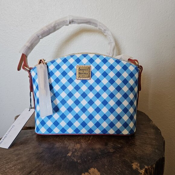 NWT Dooney & Bourke Suki Crossbody Sky Blue Gingham Check BGNGH1696 Purse - Picture 12 of 16